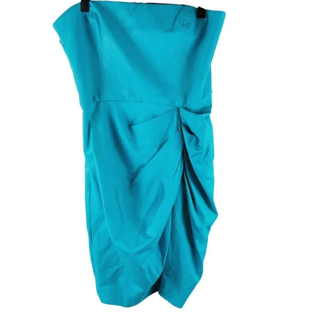 Amanda Uprichard Mohan Faux Leather Mini Dress in Marina Small New - Picture 5 of 9